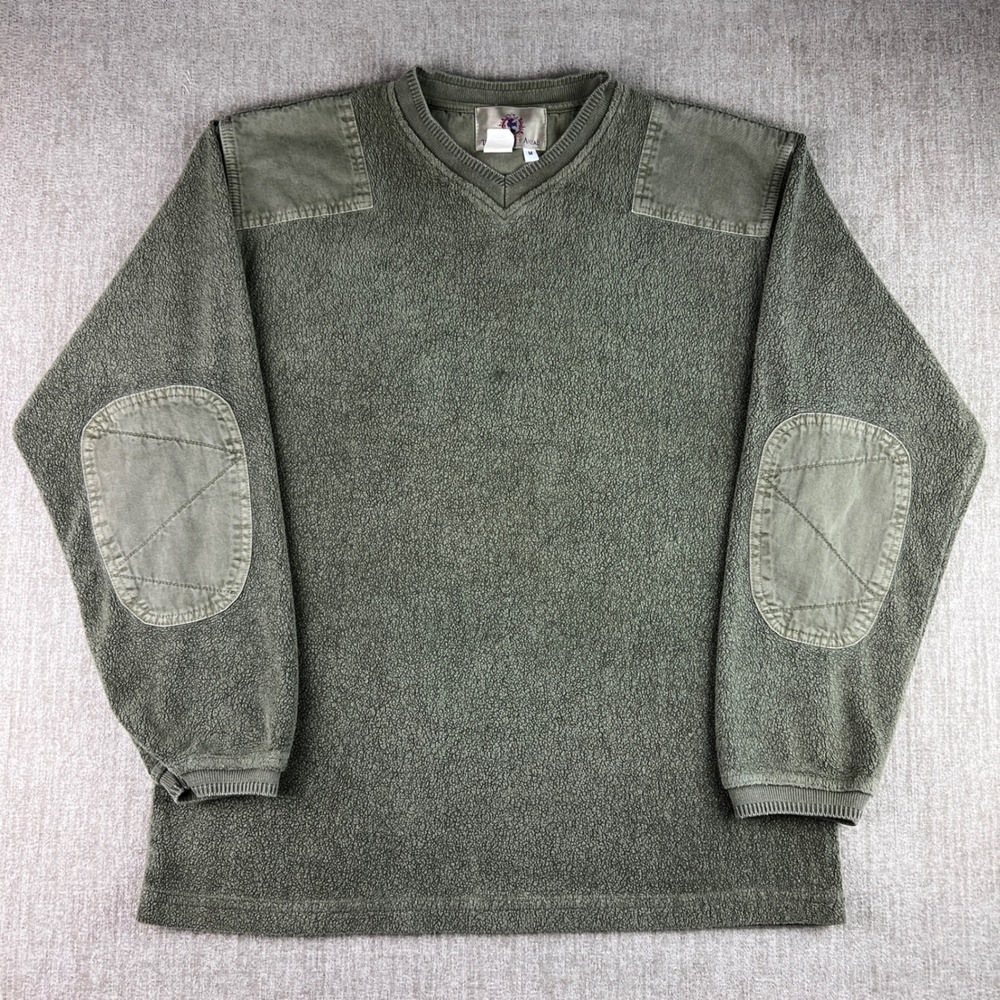 The Territory Ahead Pullover Commando Sweater Mens Medium Olive Green Sherpa USA
